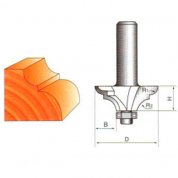 Фреза ГЛОБУС 2022 R3/8 кромочная фигурная с нижним подшипником